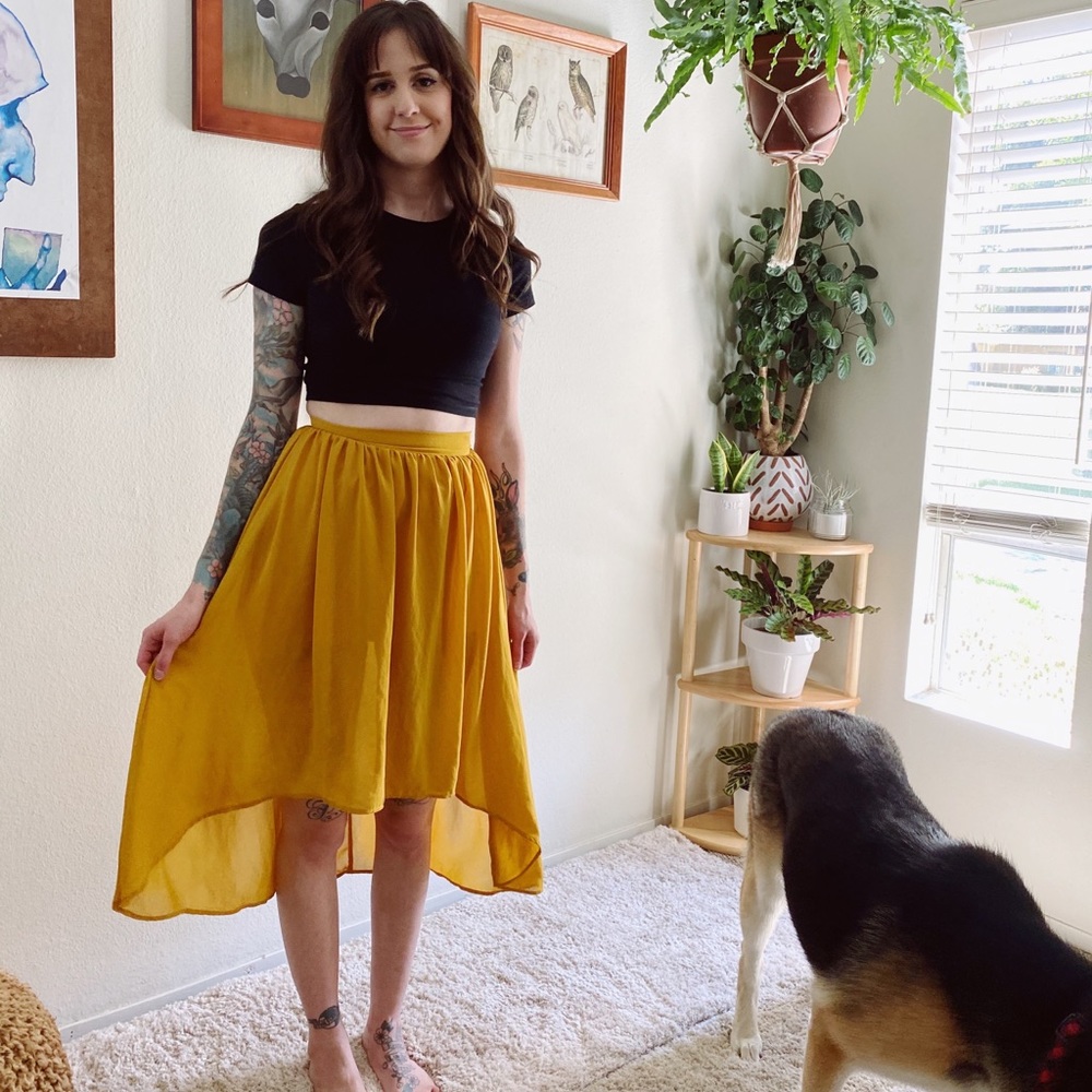 Flowy, High Waisted High-Low Skirt from F21
